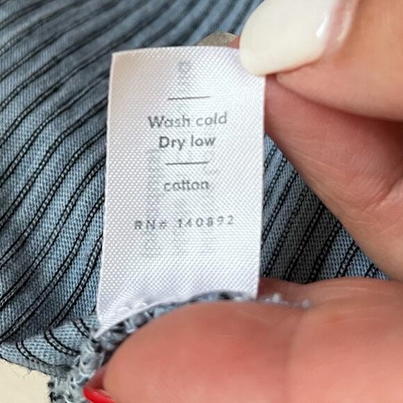 Marine Layer Mens Striped Tee T-Shirt Size L Blue Nautical Long Sleeve Cotton - Picture 8 of 9